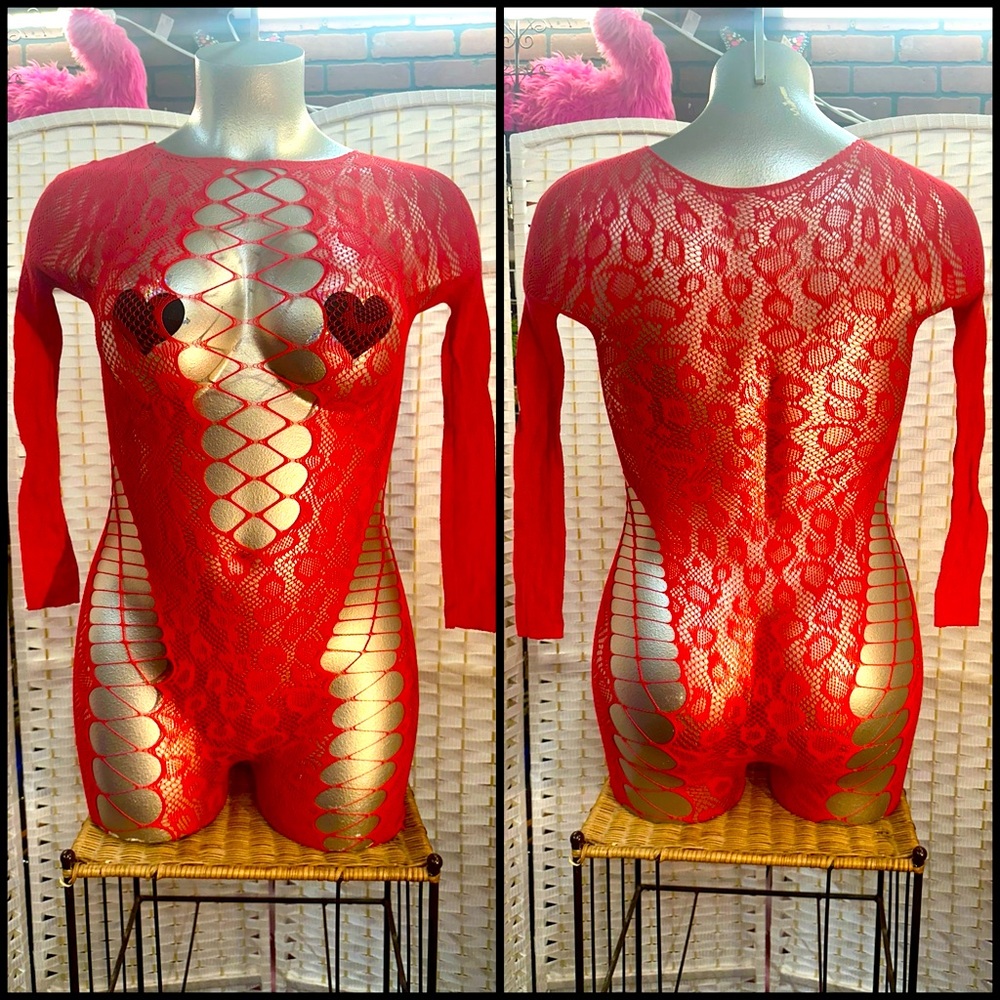 Plus Size/ One Size Cheetah Print Red Romper